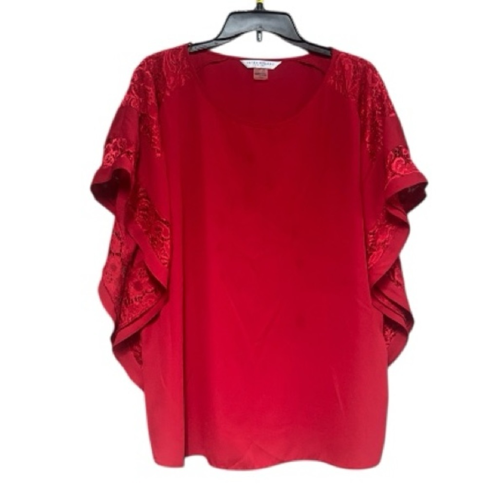 Peter Nygard Bold Red Butterfly Blouse